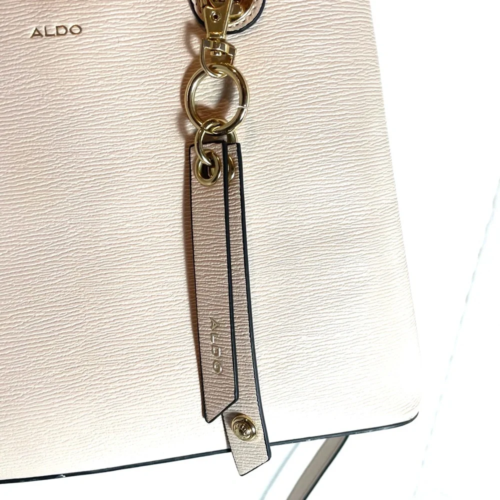 ALDO Cream Satchel with Gold Hardware and Charm - Picture 4 of 16